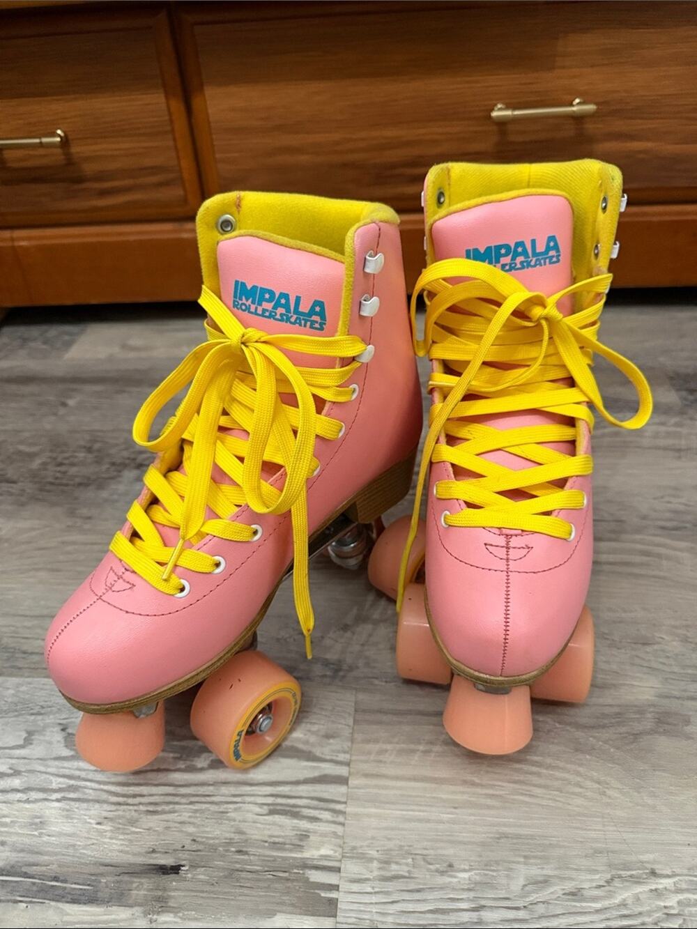 Impala Quad Skates in Pink and Yellow